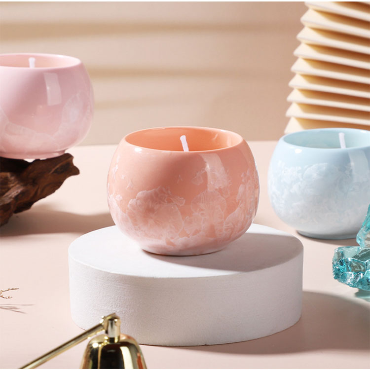 Colorful Ice Design Ceramic Candle