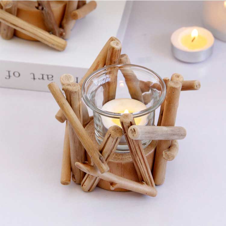 Home Decoration Wooden Candle Holder