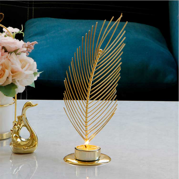 Metal Leaf Candle Holder