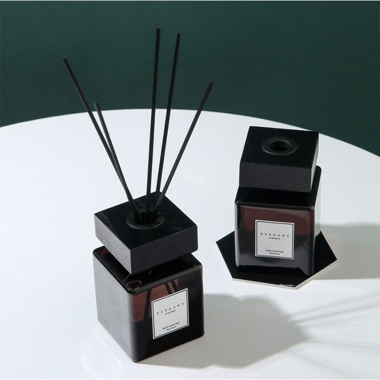 Square Wooden Lid Reed Diffuser